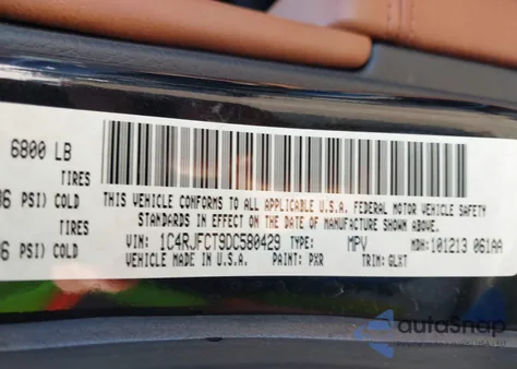 2013 Jeep Grand Cherokee Overland z USA, uszkodzony, nr VIN 1C4RJFCT9DC580429